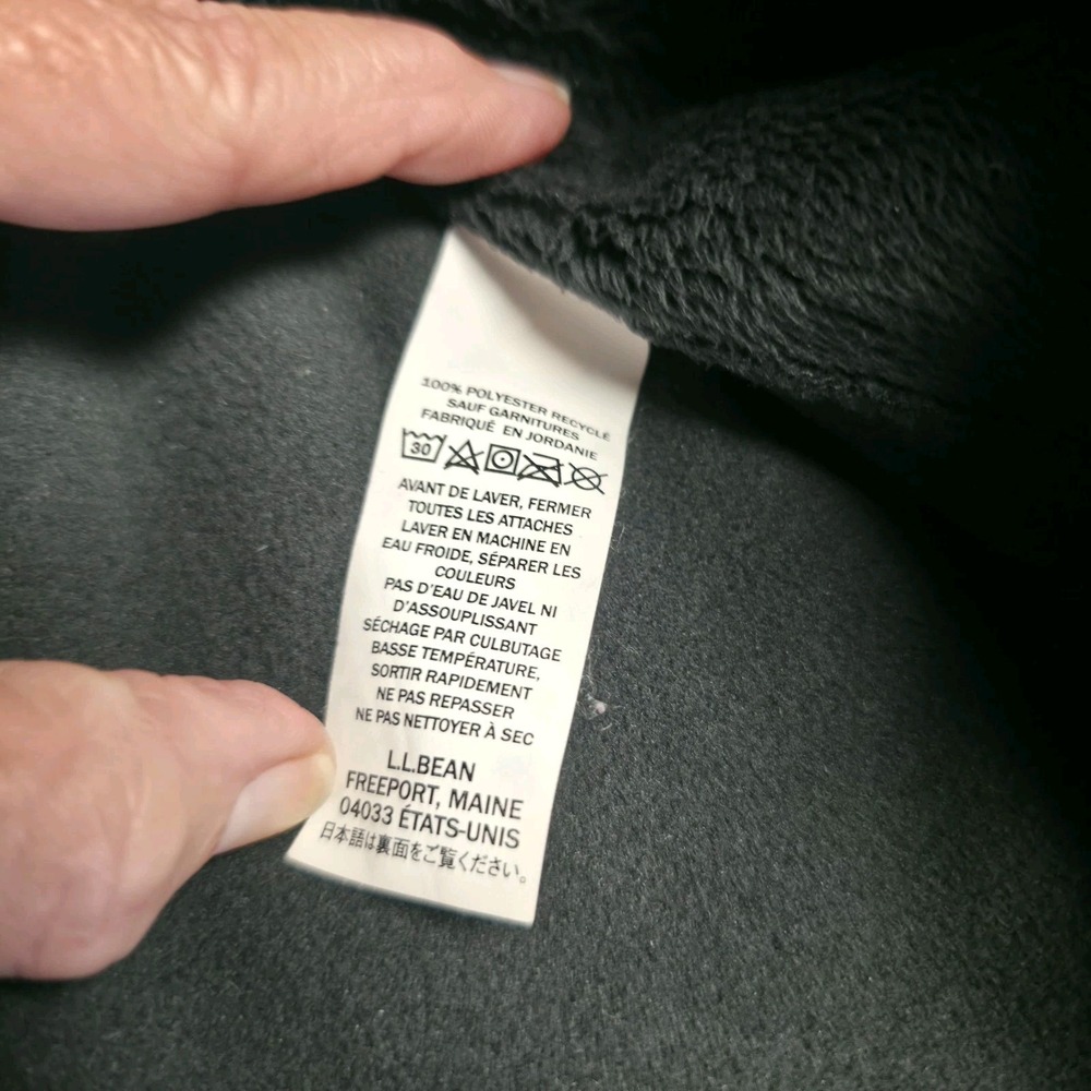 L.L. Bean Fleece Jacket Women 1X Black Full Zip Soft Plush Mock Neck Comfort - Picture 11 of 12